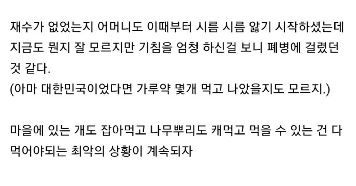 대홍단 출신 탈북 썰
