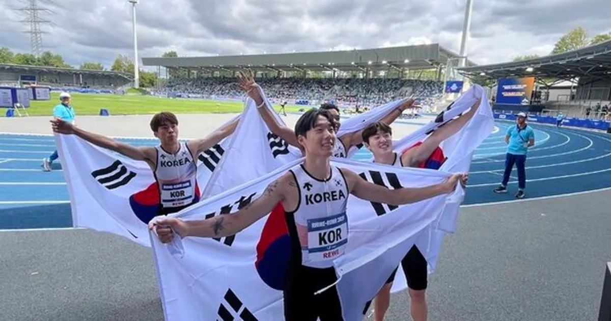 한국 육상 남자 400m 계주, 첫 하계U대회 우승 '38초50'(종합)