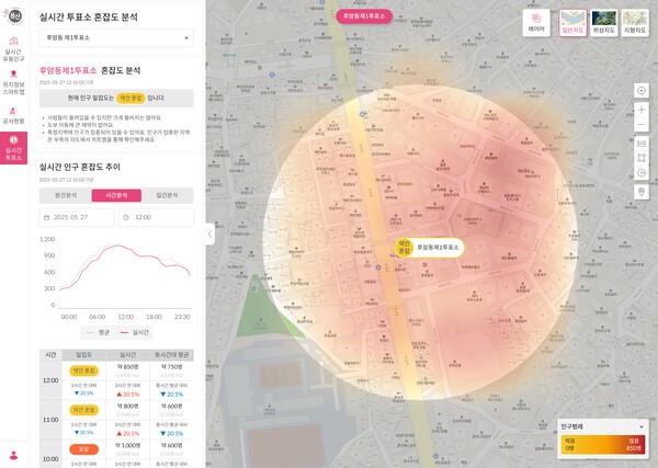 실시간 투표소 혼잡도 서비스(사진제공=용산구청)