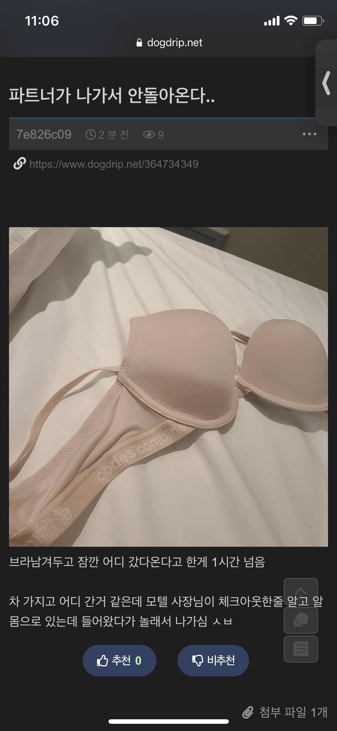 모텔에서 파트너한테 바람맞았다는 남자