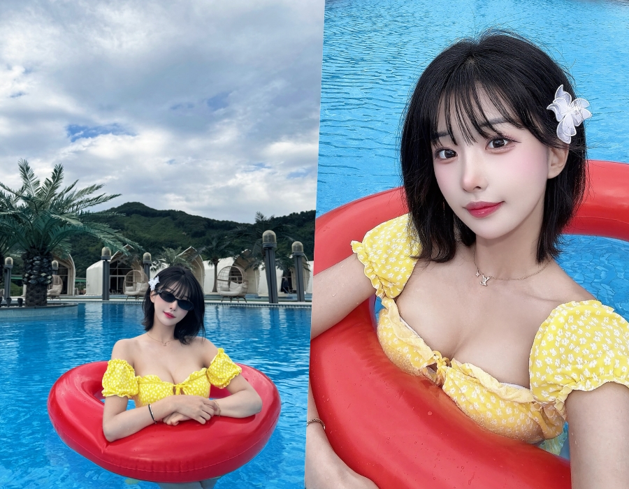 천소윤 치어리더, 천사 같은 얼굴에 반전 글래머…비키니에 드러난 탄탄 S라인