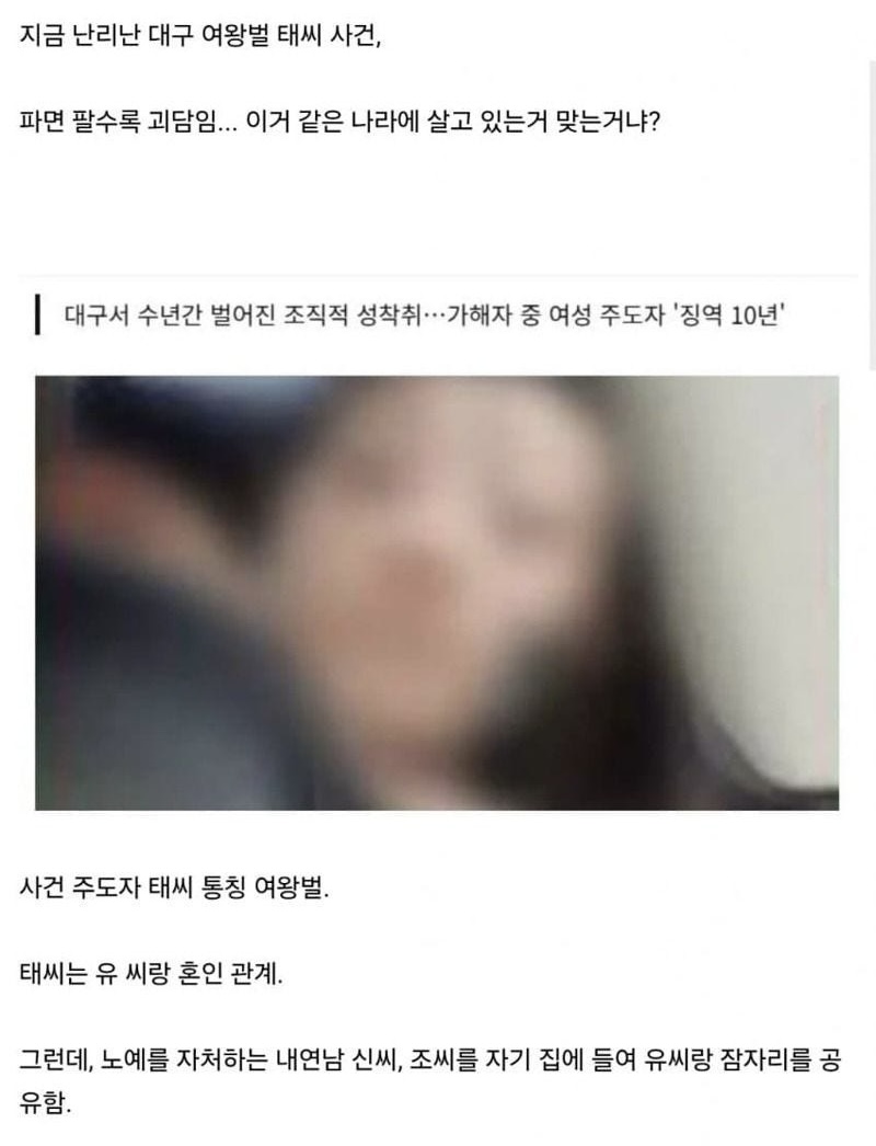 그알 역대급 경악스러운 대구 여왕벌 사건…