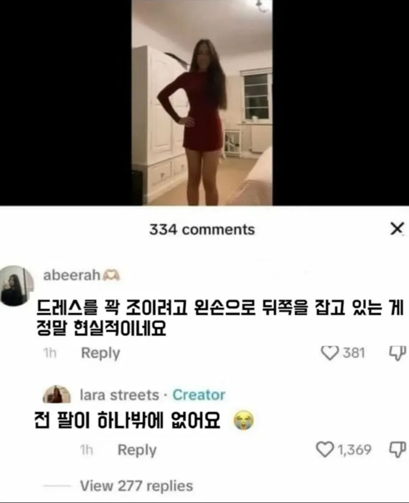 현실적인 룩북에 감탄한 댓글러