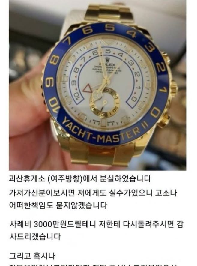 사례금만 3천만원인 시계 레전드 사건