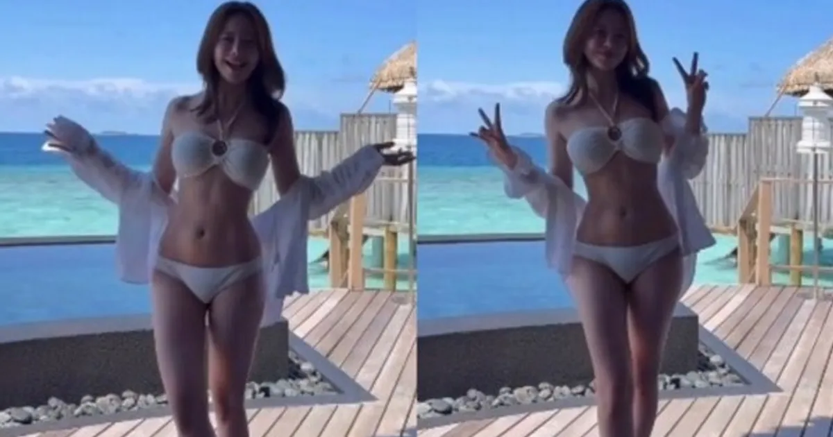 아옳이, 몰디브서 7년 만의 비키니 자태 공개…선명한 복근에 대문자 S라인 과시