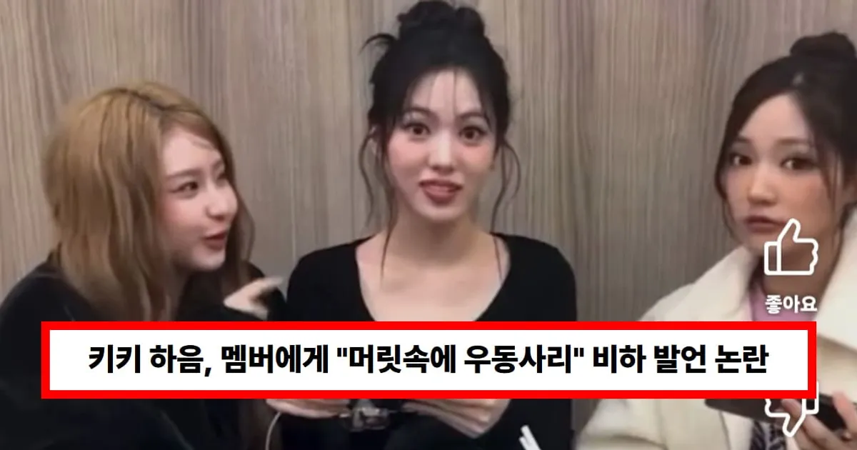 키키 하음, 라이브 방송 중 멤버에게 "머릿속에 우동사리" 비하 발언 논란...멤버들도 당황·수습
