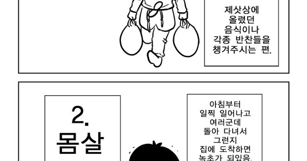 명절 끝나고 얻어 가는 것들 만화