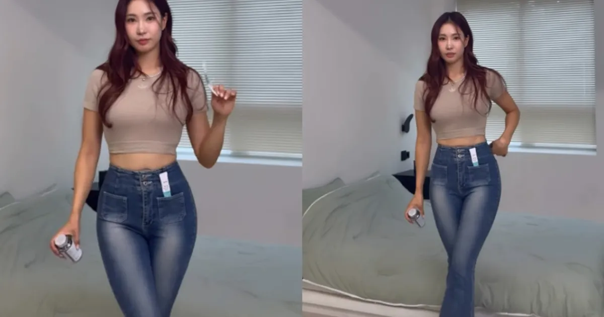 '미녀골퍼' 유현주, 정직한 콜라병 라인…초섹시 데님 여신