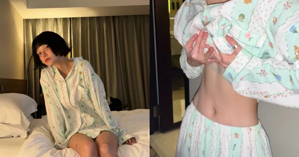 'AOA 출신' 신지민, 잠옷 들어 올리니 명치에 타투…한 뼘 초콜렛 복부 선물