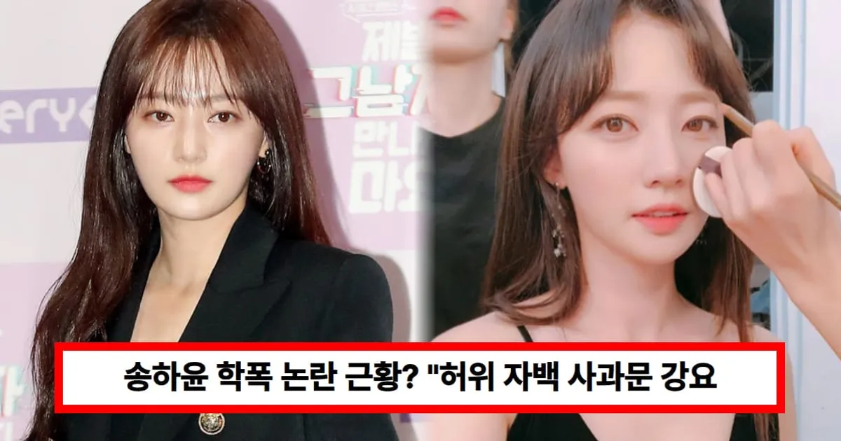 송하윤 학폭 논란 근황? 피해 주장 A씨 "허위 자백 사과문 강요...한국 입국해 맞고소" (+내용)