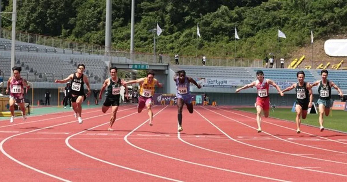 비웨사, 남자 100ｍ 우승…박시훈은 포환던지기 남고부 한국신기록(종합)