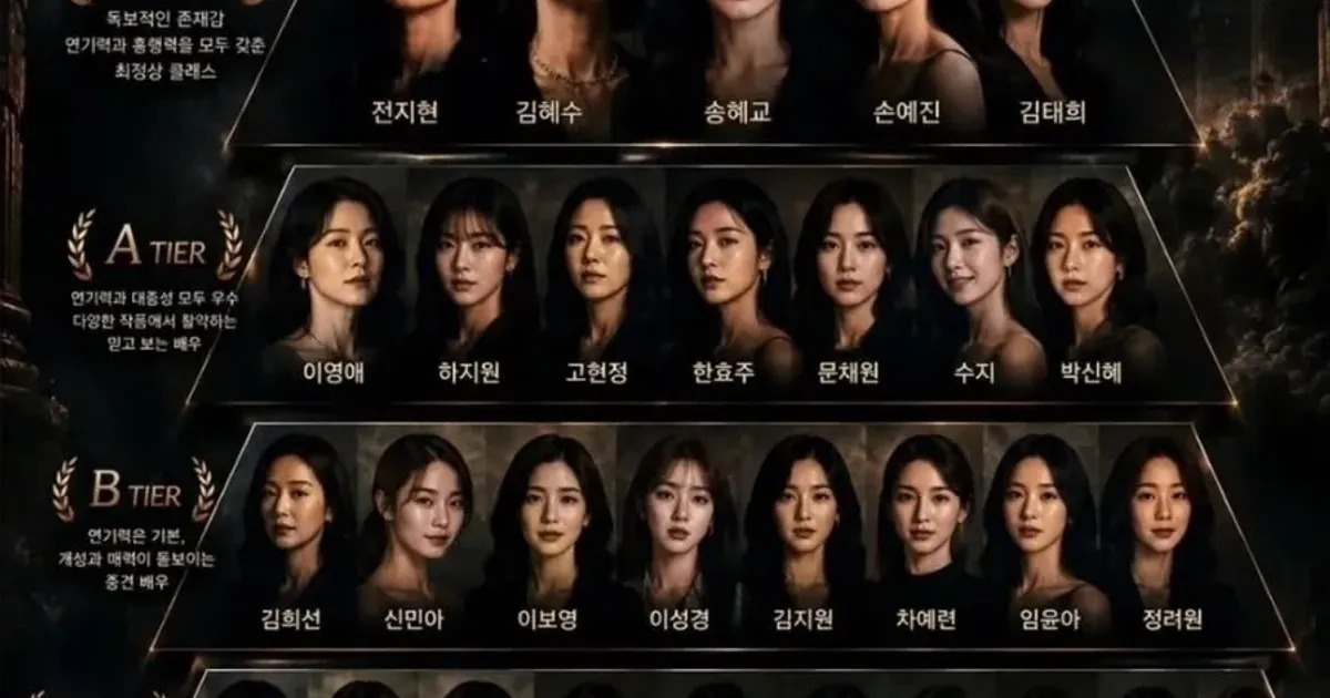 국내 여자 배우 티어