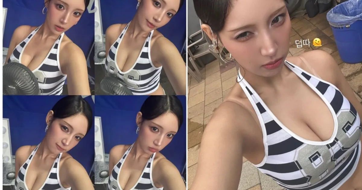 라잇썸 초원, 가슴 땀부터 식히는 걸그룹 최강 글래머…틈 없이 꽉 찬 볼륨감