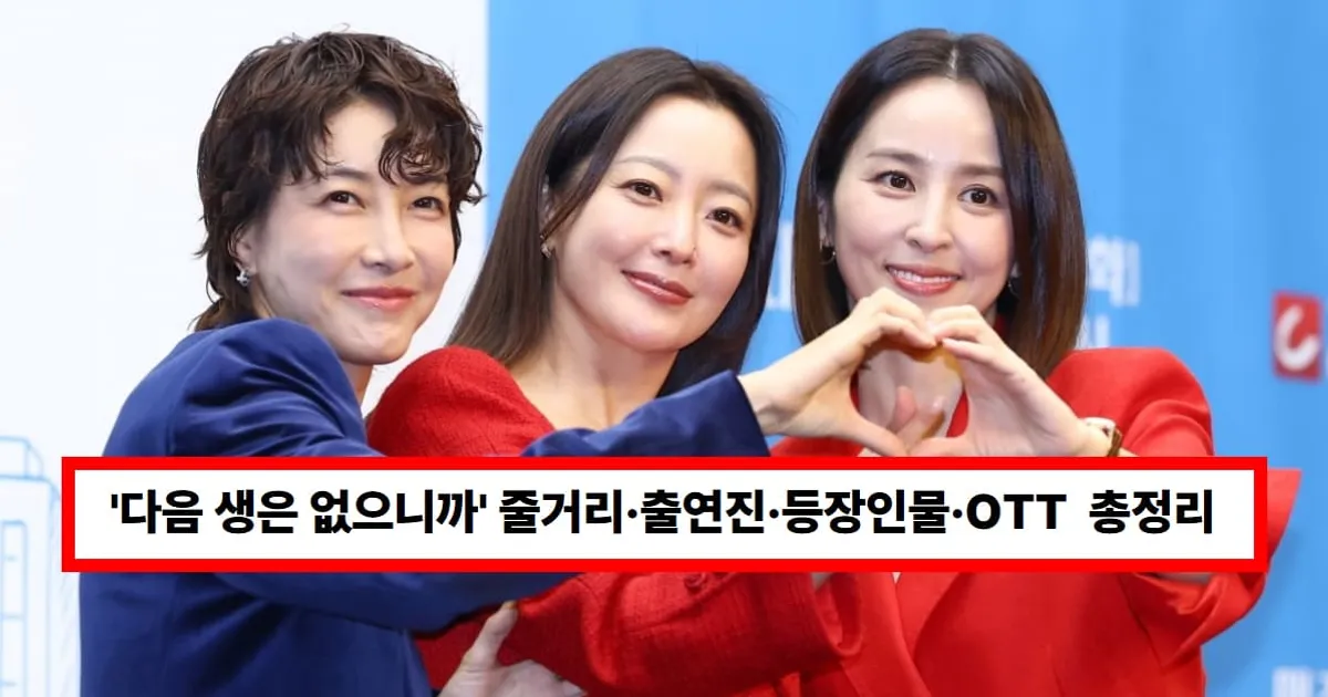 드라마 '다음 생은 없으니까' 줄거리·출연진·등장인물·몇부작·OTT 다시보기 기본정보 총정리(+넷플릭스, 김희선)