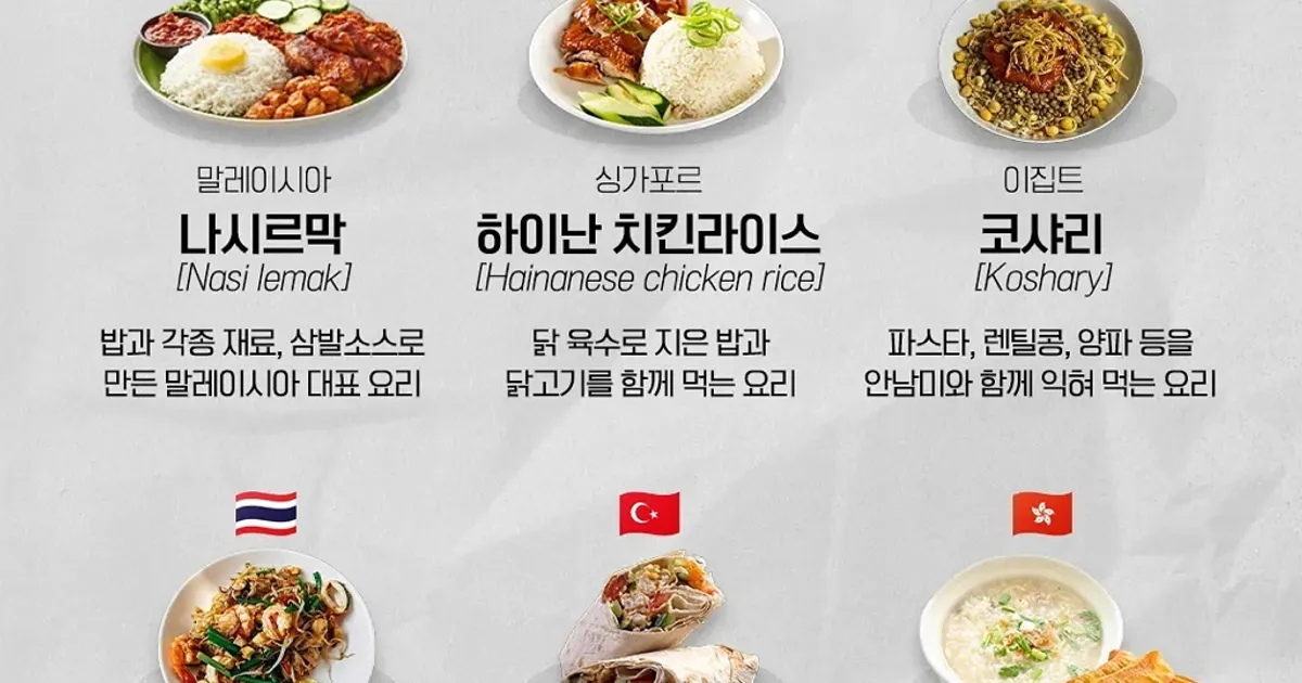 각 나라별 꼭 먹어봐야 하는 음식