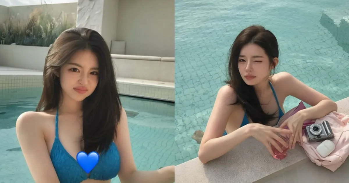 '승리·허웅 열애설' 유혜원, 블루 비키니도 완벽 소화…하트로 감출 수 없는 몸매