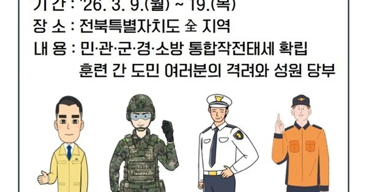육군 35사단, 전북 전역서 '민·관·군·경·소방 통합방위태세' 갖춰