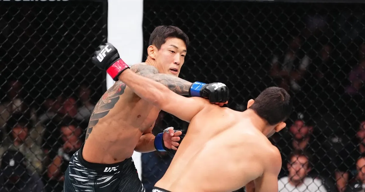 UFC 유주상, 산토스 왼손 훅에 쓰러졌다…정찬성 “괜찮다” 격려