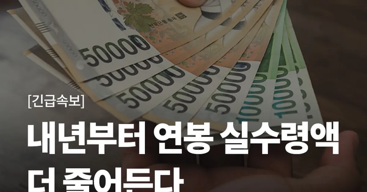 내년부터 연봉 실수령액 더 줄어든다