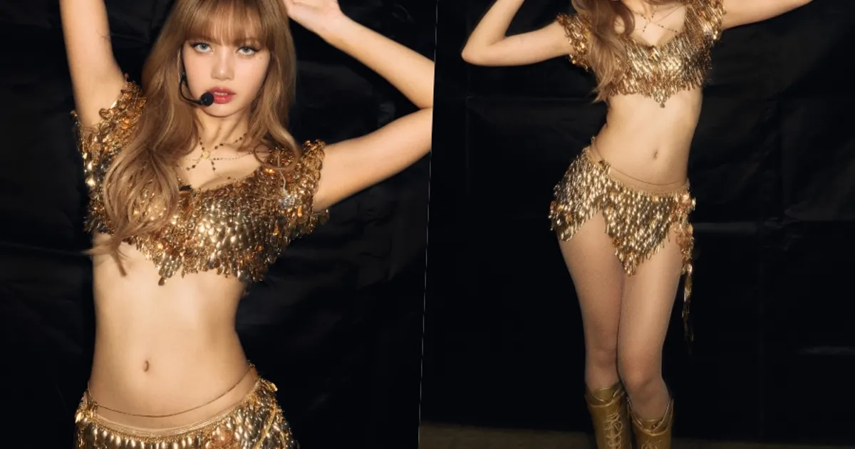 블랙핑크 리사, 너무 짧은 브라톱에 아슬아슬 노출…초 슬렌더만 소화 가능한 착장