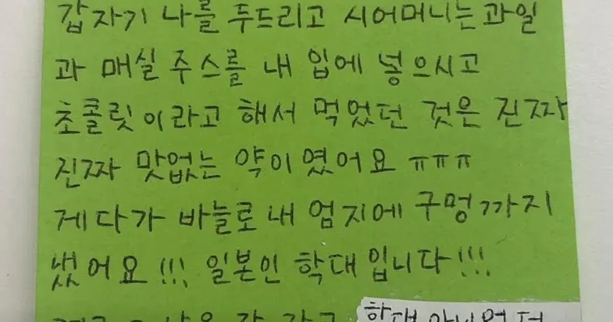 학대당하는 일본며느리