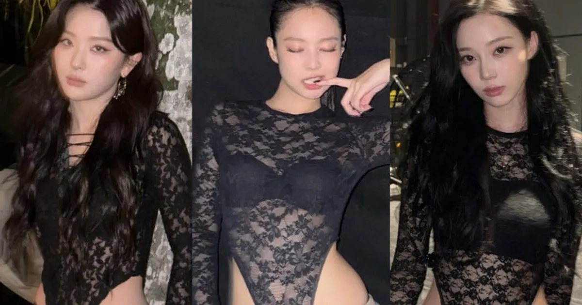 제니 슬기 윈터 레이스 바디슈트 모음