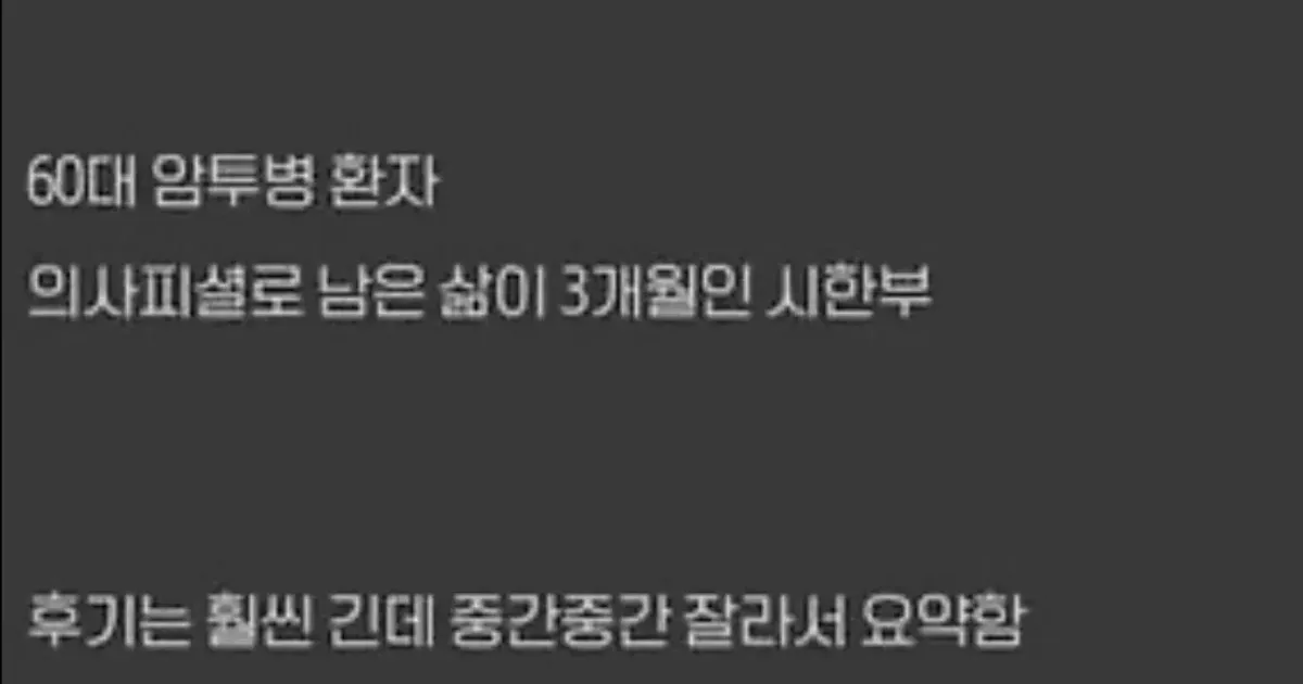 스위스에서 안락사 한 한국인..